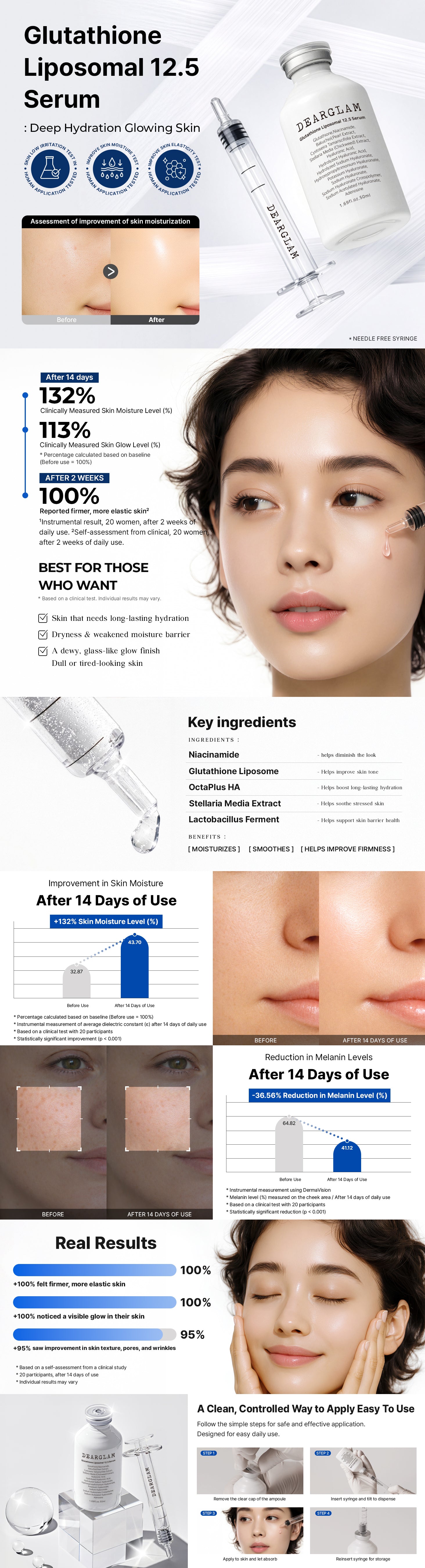 glutathione percentage for skin lightening DERMDOC 1% Hyaluronic Acid &